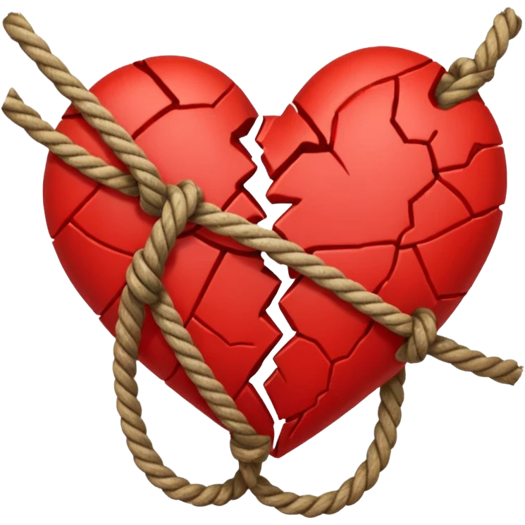 Broken and tied heart emoji
