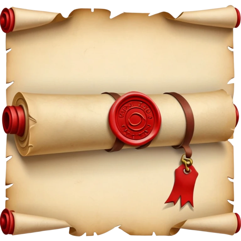 old rolled parchment scroll with wax seal emoji