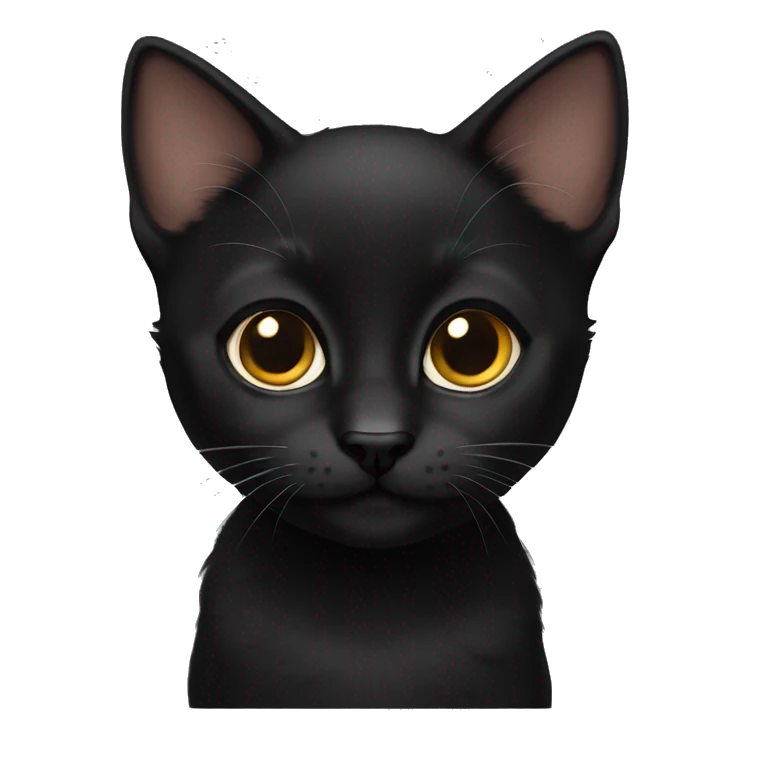 black kitten with hazel eyes emoji