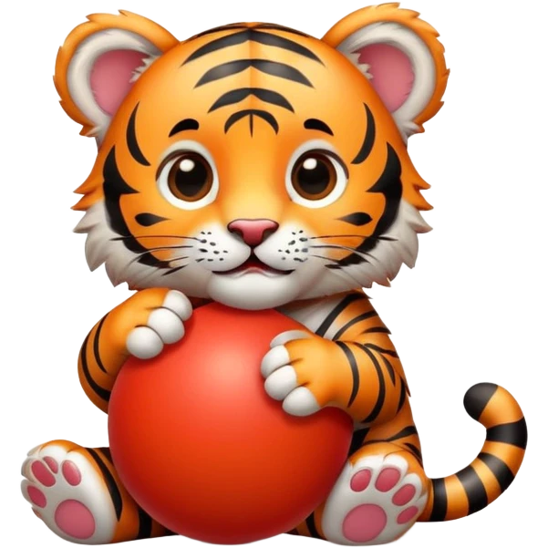 Tiger cub playing with ball emoji