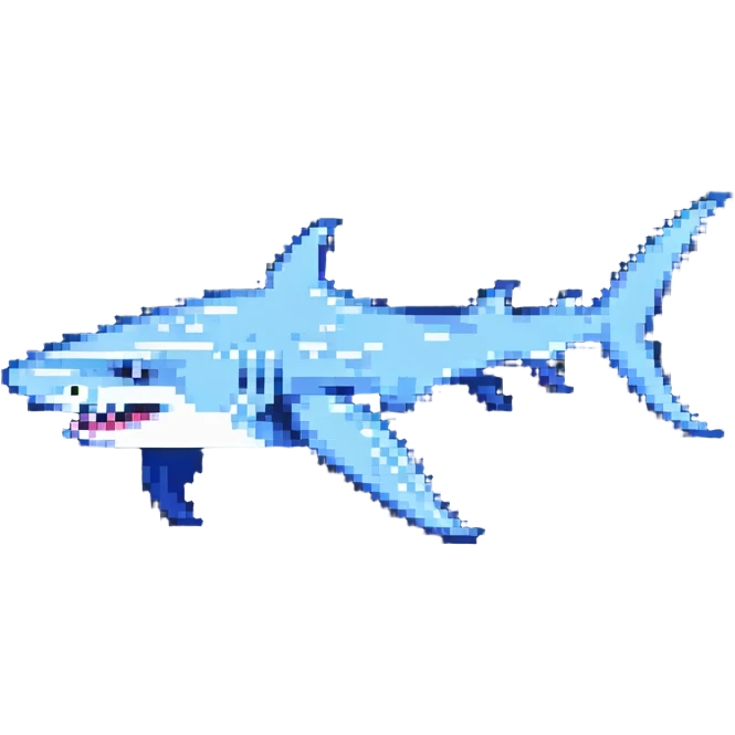 Pixel art hammerhead shark emoji