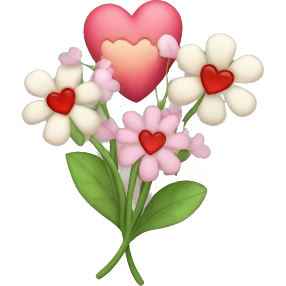 flowers and hearts emoji