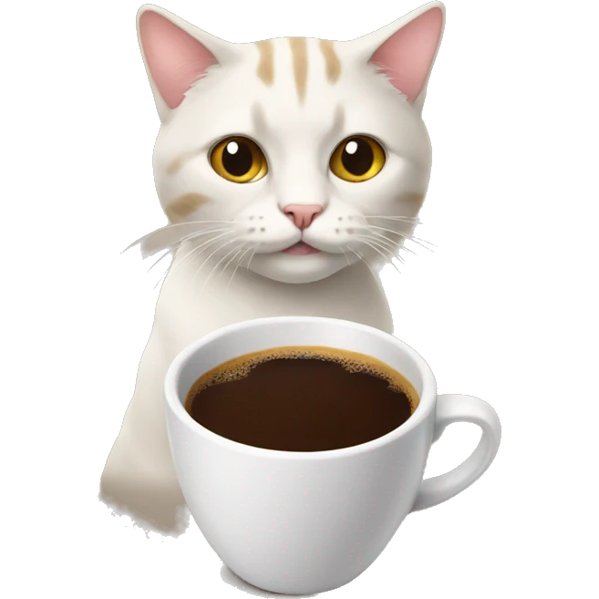 Cat has coffee  emoji