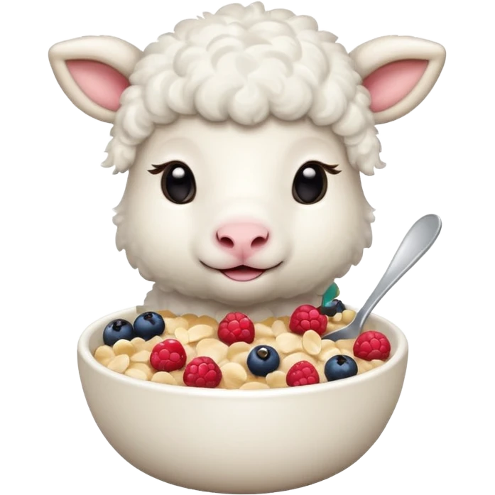 Lamb with oatmeal and berries emoji