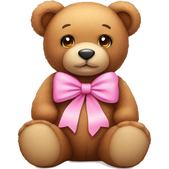 Teddy bear wearing pink bow  emoji