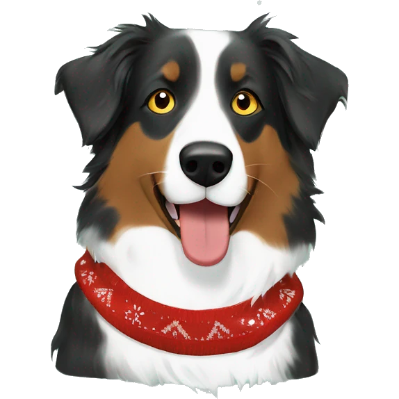 Australian shepherd Christmas sweater  emoji
