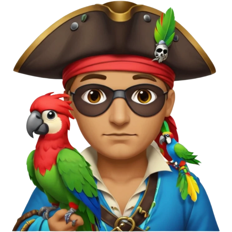 pirate and parrot emoji