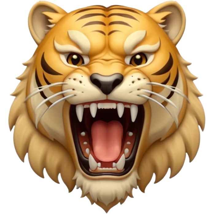 Create a Sabertooth Tiger roaring, make it fierce emoji