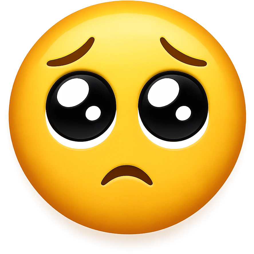 yellow face with pleading eyes emoji