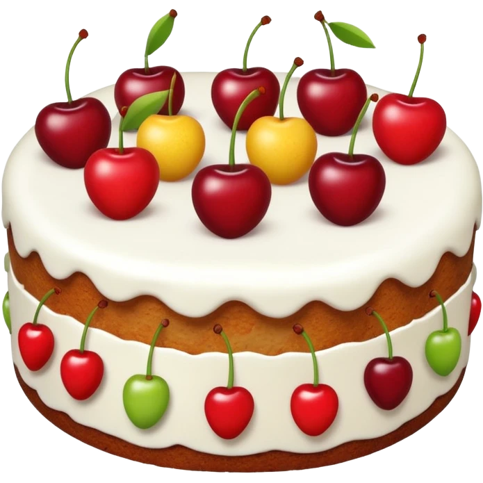 a whole fruit cake, simple, clear emoji