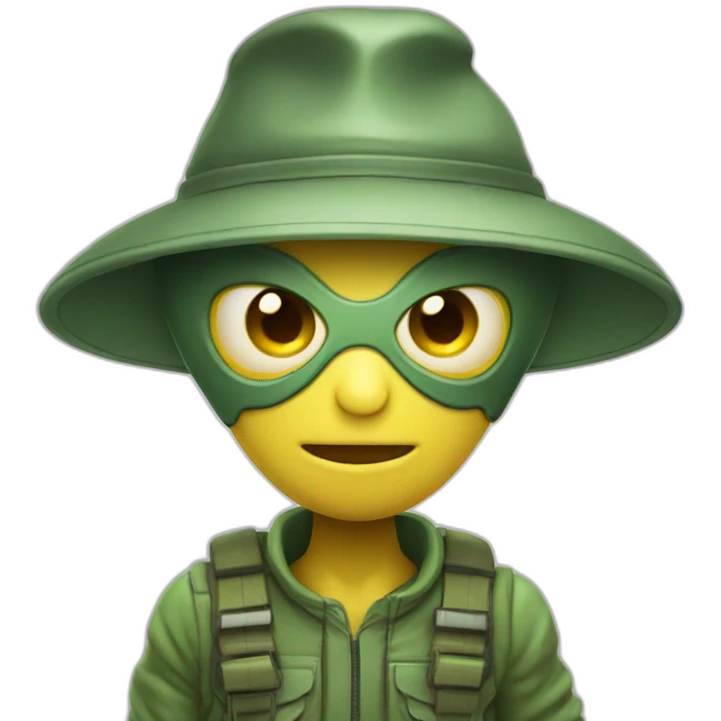 Alien in hunter hat with flaps emoji