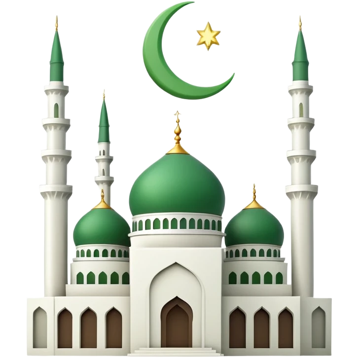 Ramadan green white mosque under construction  emoji