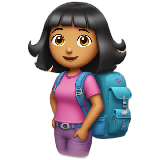 Dora the Explorer with the backpack emoji