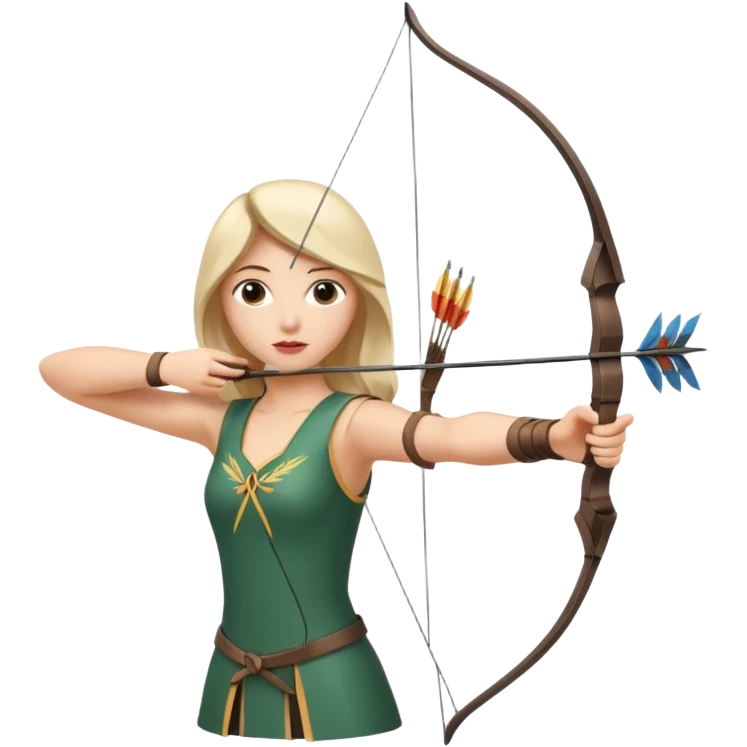 persona con un arco apuntando a una diana emoji