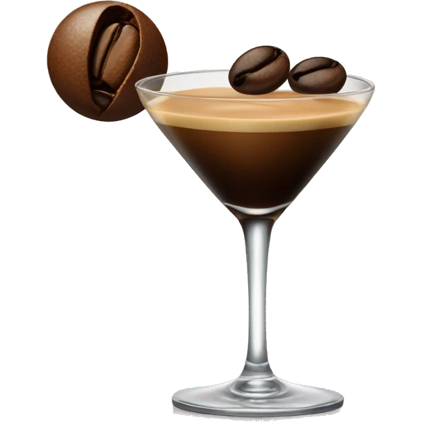 Espresso martini with one coffee bean as garnish emoji