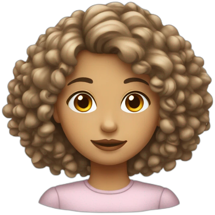 Fille cheveux bouclés emoji