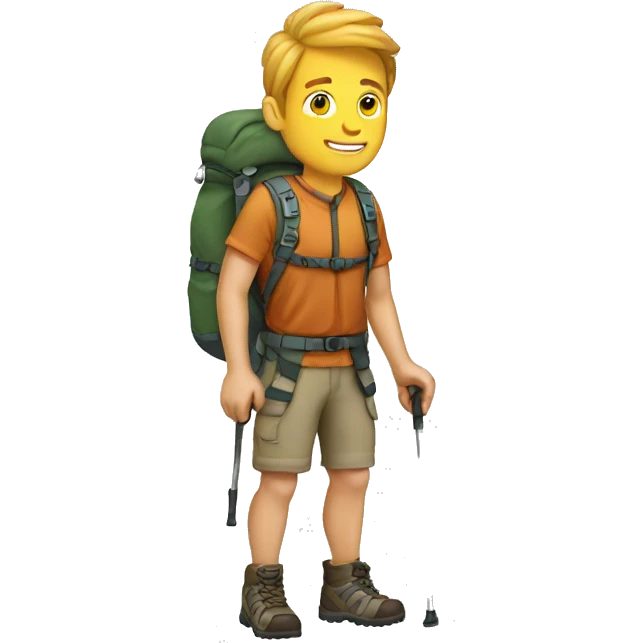 hiking white man emoji