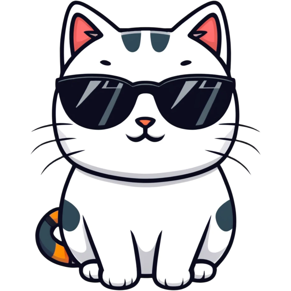 Cat with sunglasses emoji