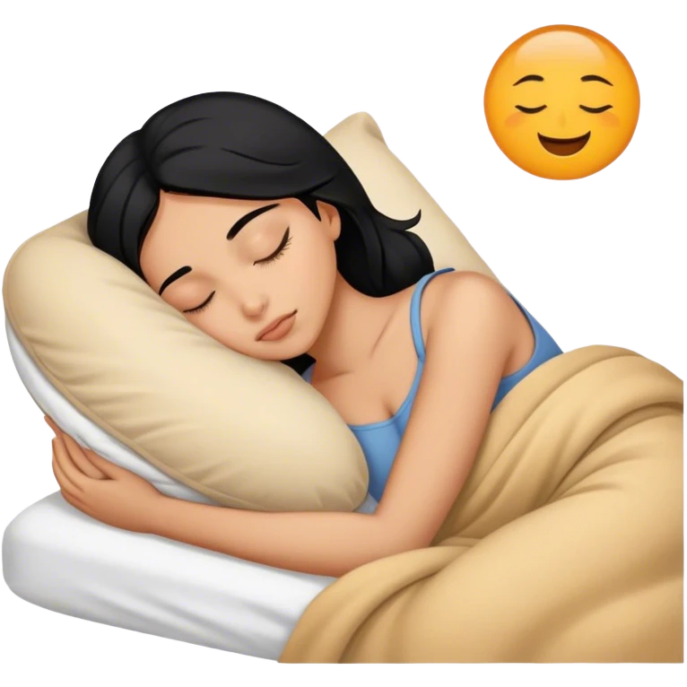 black haired girl sleeping emoji
