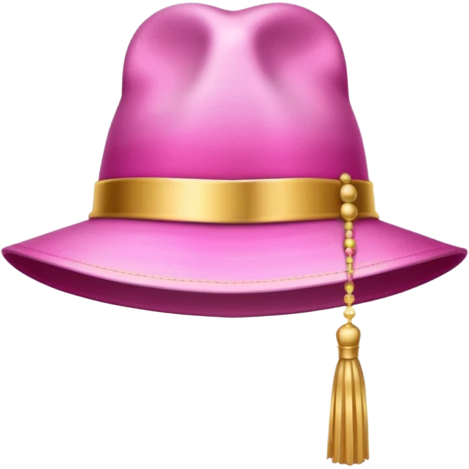 Pink light gradient gradation hat with gold tassel emoji