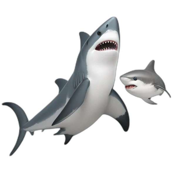 Requin mangeant une mouette emoji