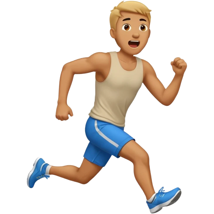 Man screaming and running emoji