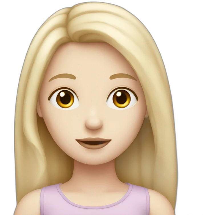 girl with pale skin thinking emoji