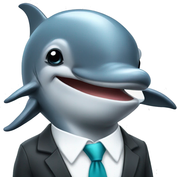 Dolphin with suit emoji