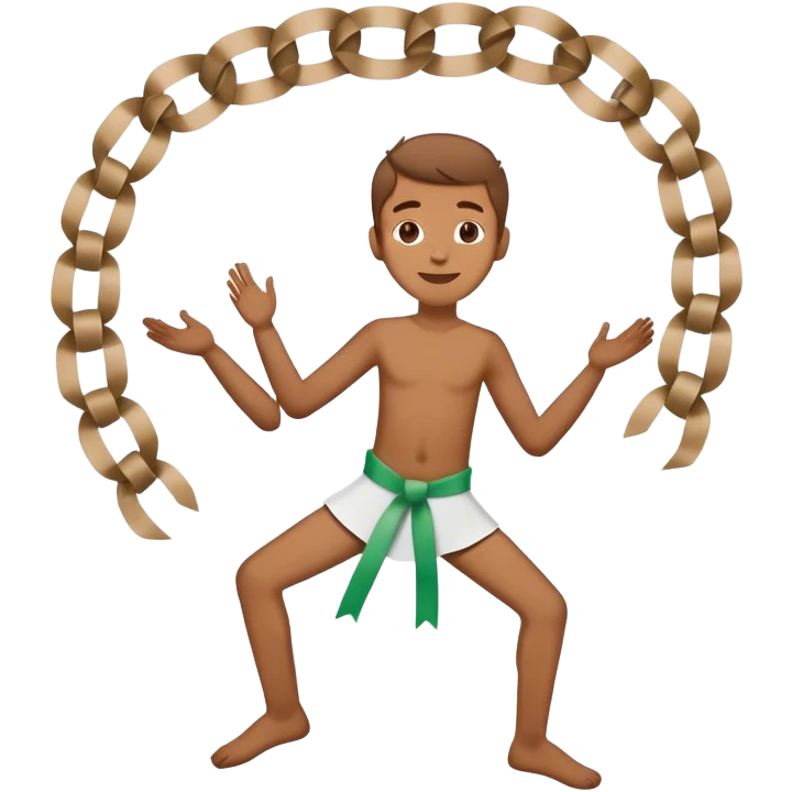 dancing man but in paper chain form and every other man is inverted emoji