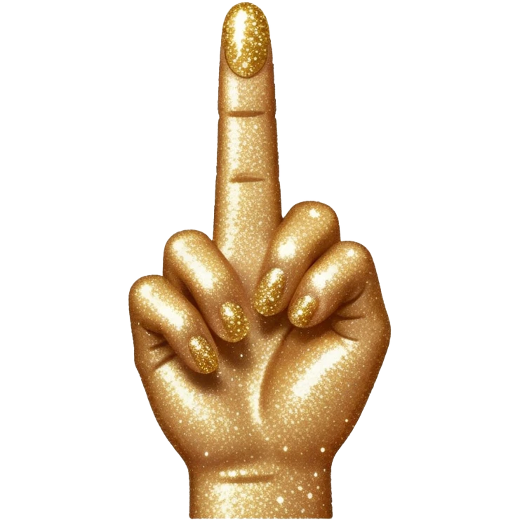 Middle finger with glitter emoji
