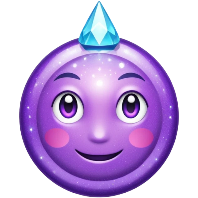 Glitter Purple and Cian Mark Check emoji