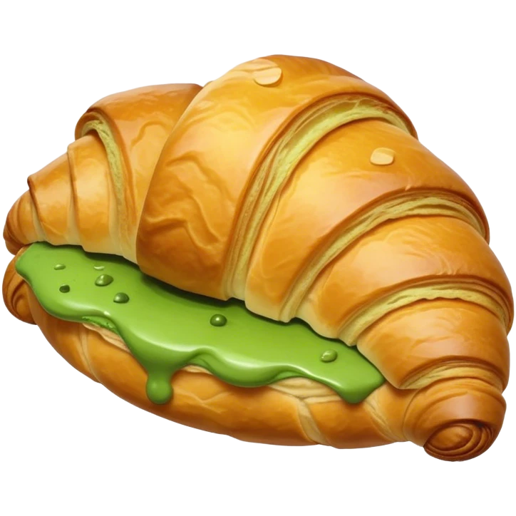 Croissant with Matcha  emoji