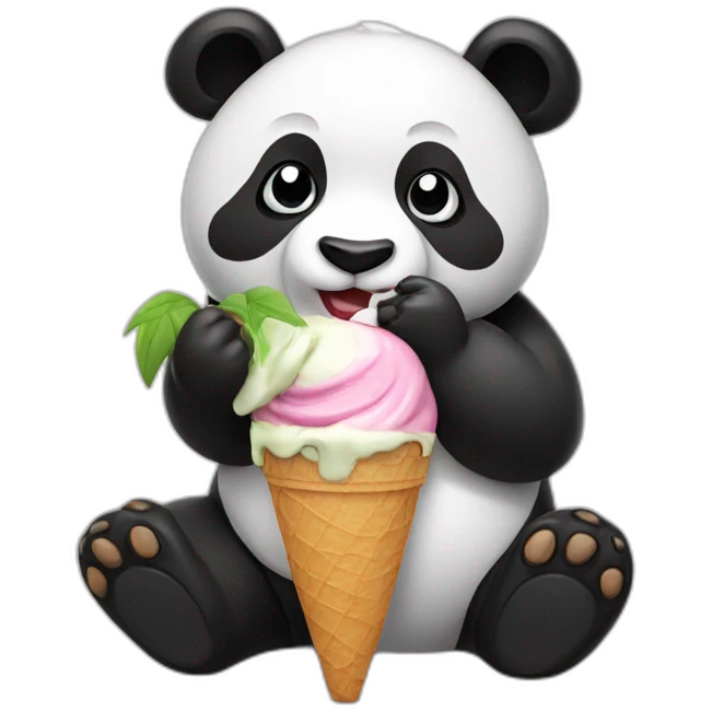 Panda eating ice cream emoji