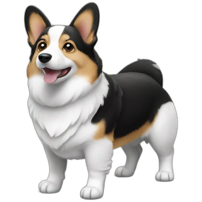 black and white corgi emoji