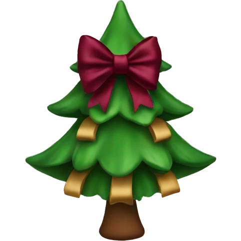 Christmas tree with burgundy bows  emoji