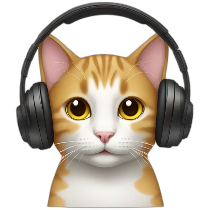 cat with headphones  emoji