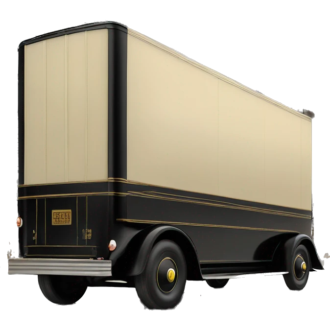 Art Deco Very long and tall 1933 moving truck side view  emoji
