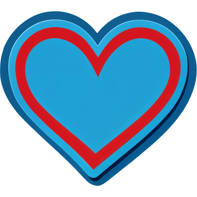 Pop art blue heart  emoji