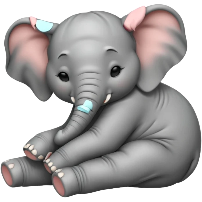 cute elephant sleeping emoji