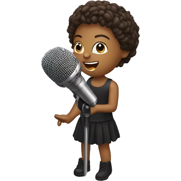 singer with microphone emoji