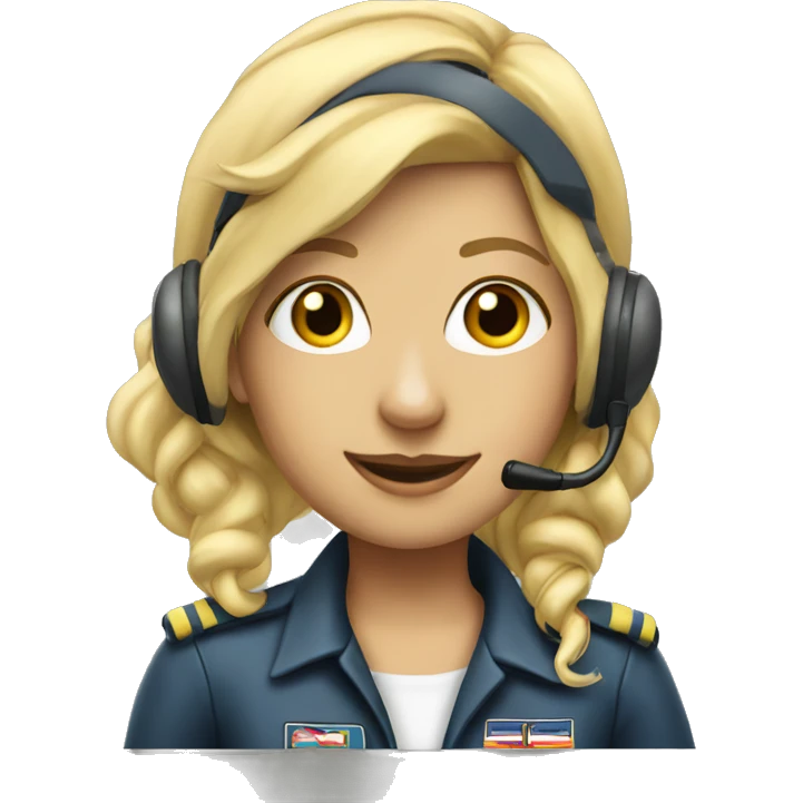 Blonde Pilot girl with nose headset emoji