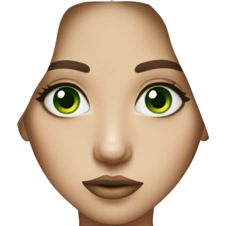 brunette girl green eyes septum piercing emoji