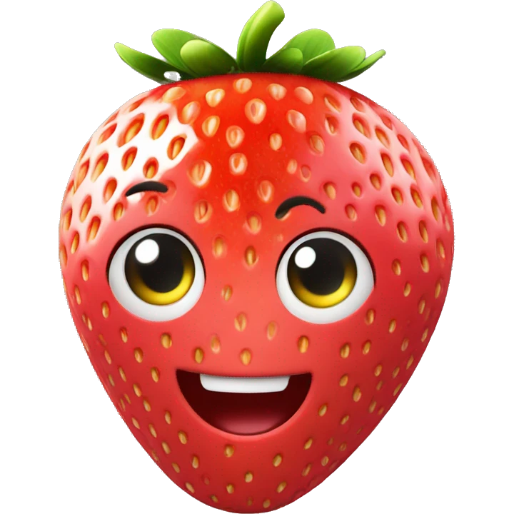 3d animated beautiful Strawberry  emoji