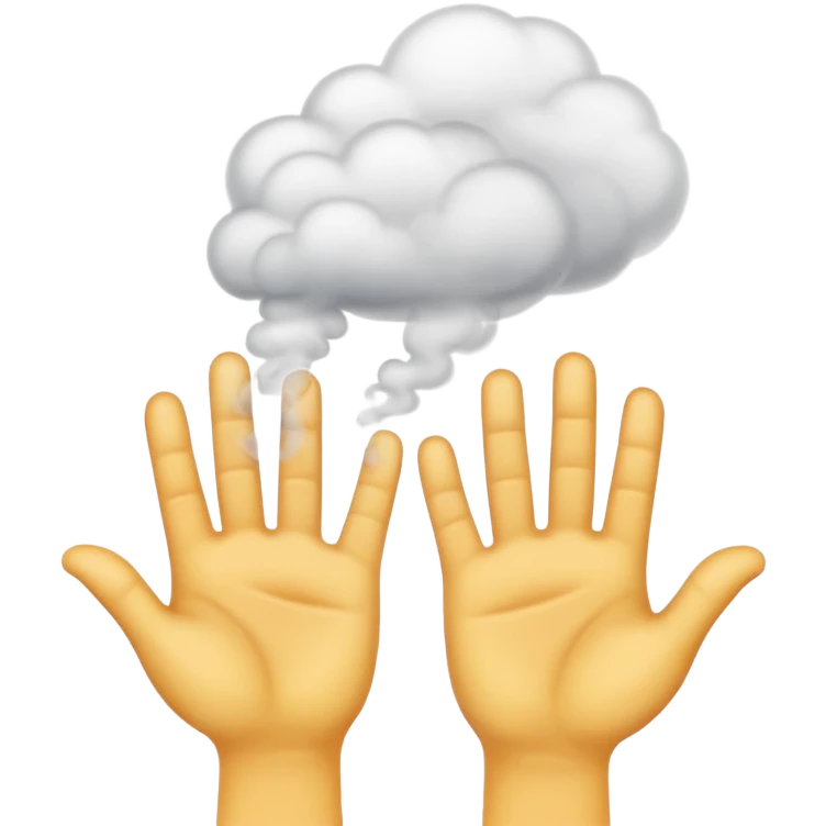 cartoon hands popping out of misty smoke emoji