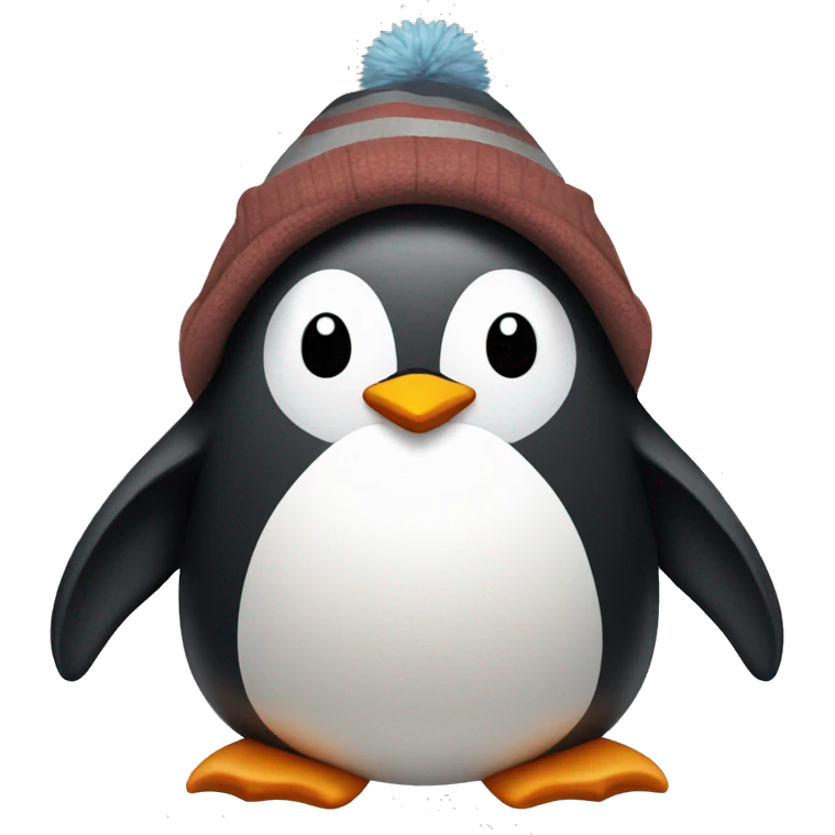 penguin with a hat and a hoodie emoji