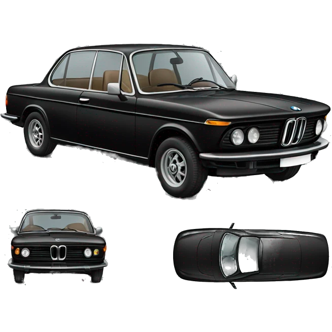 Vintage black bmw car  emoji