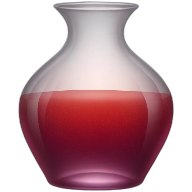 A translucent vase of glass that containing a reddish beverage inside emoji