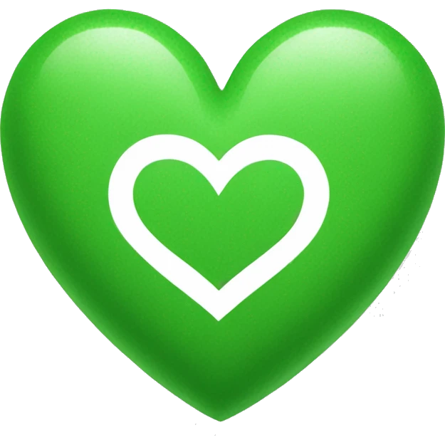 Green and white heart emoji