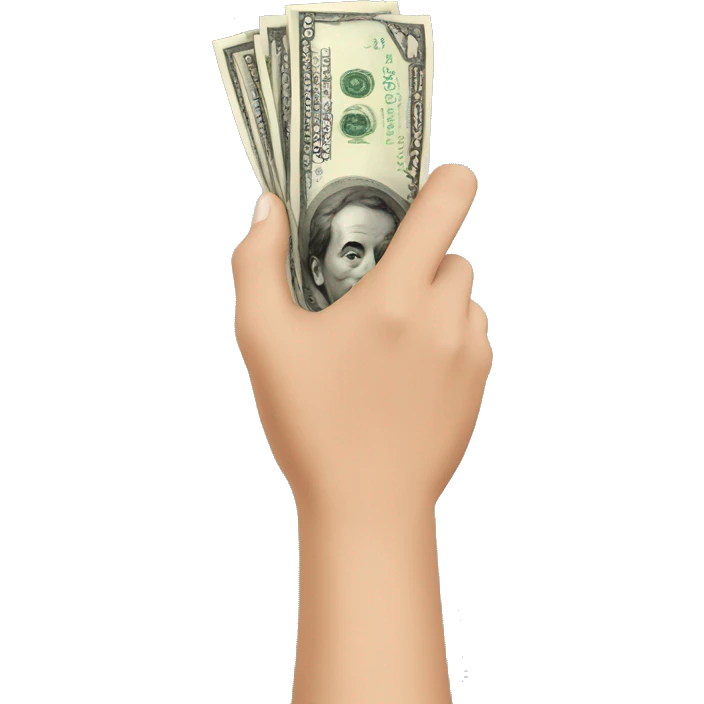 Hand giving cash emoji