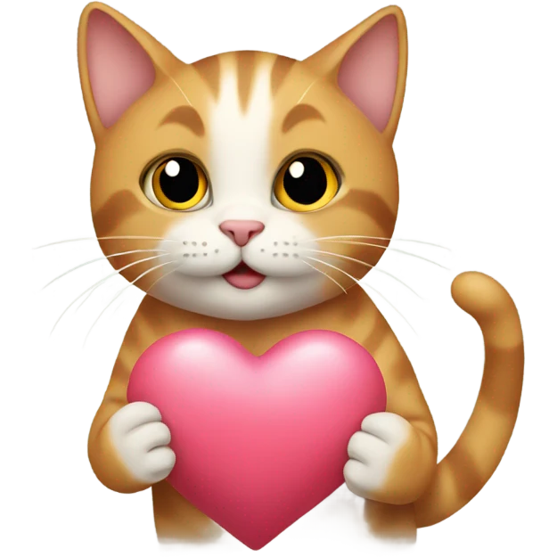 cat holds heart emoji